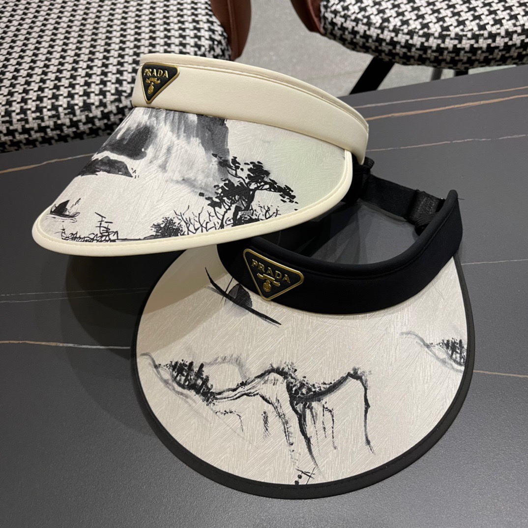 TOP PRADA Sunscreen Hat- Two Colors