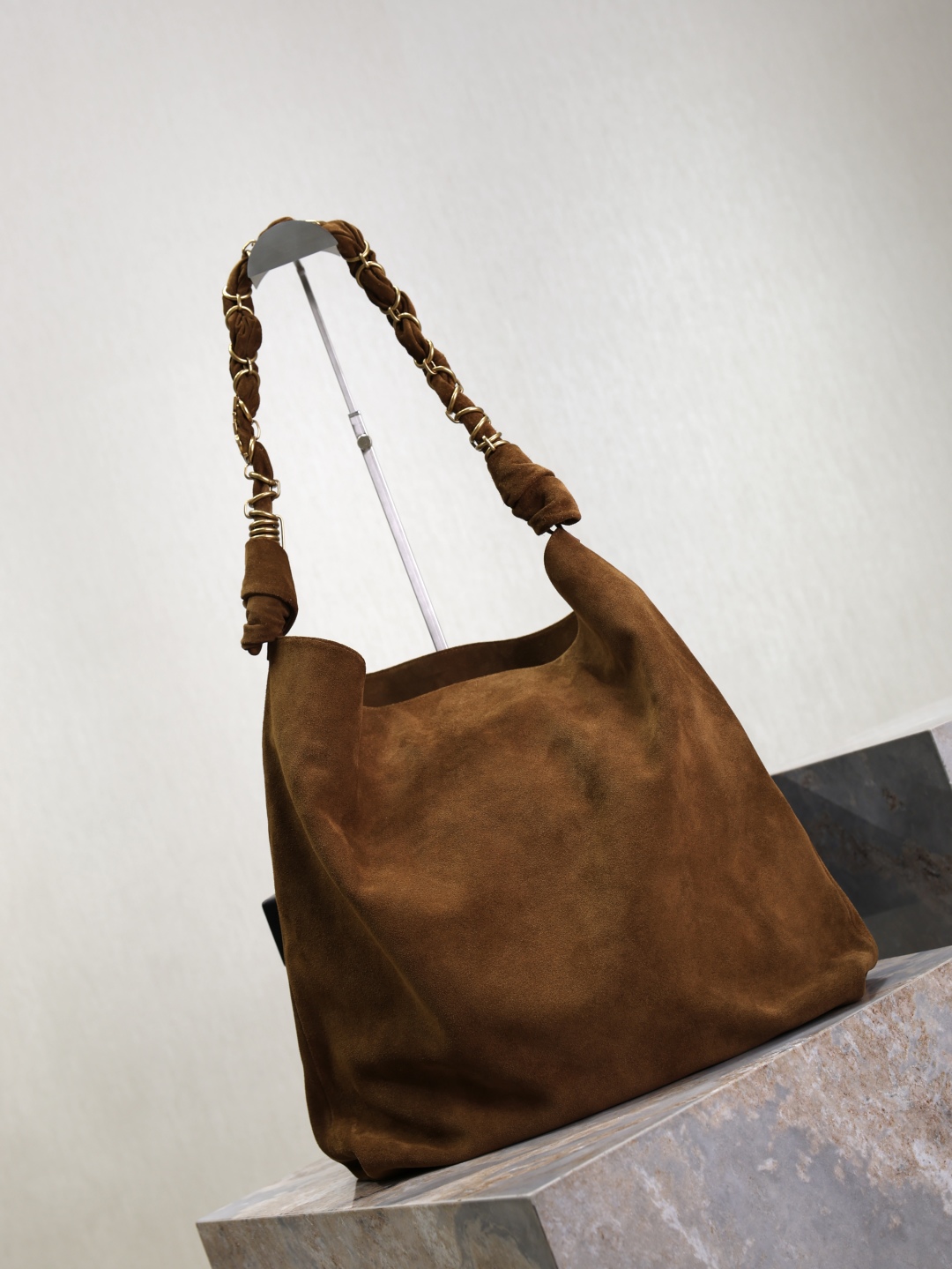 TOP Yves Saint Laurent YSL Suede Clutch 40×50×1cm - Brown