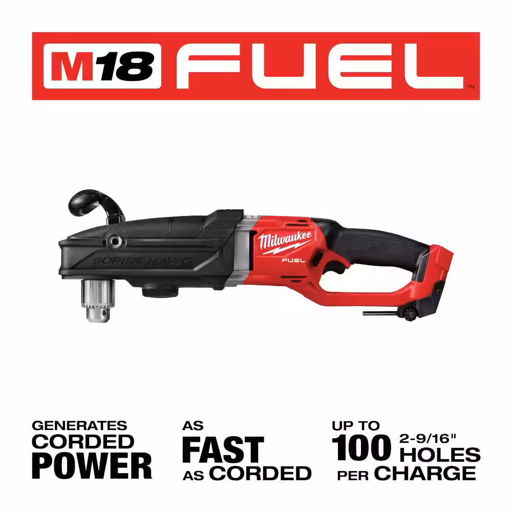 M18 FUEL 18V Lithium-Ion Brushless Cordless GEN 2 SUPER HAWG 1/2 in. Right Angle Drill (Tool-Only)