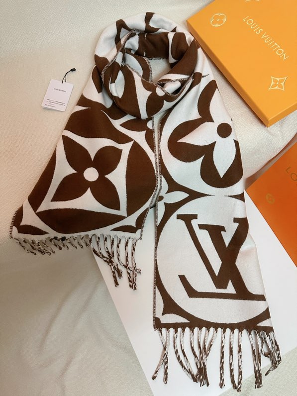 TOP Louis Vuitton LV Medallion Wool Scarf 30x209cm - 4 Color