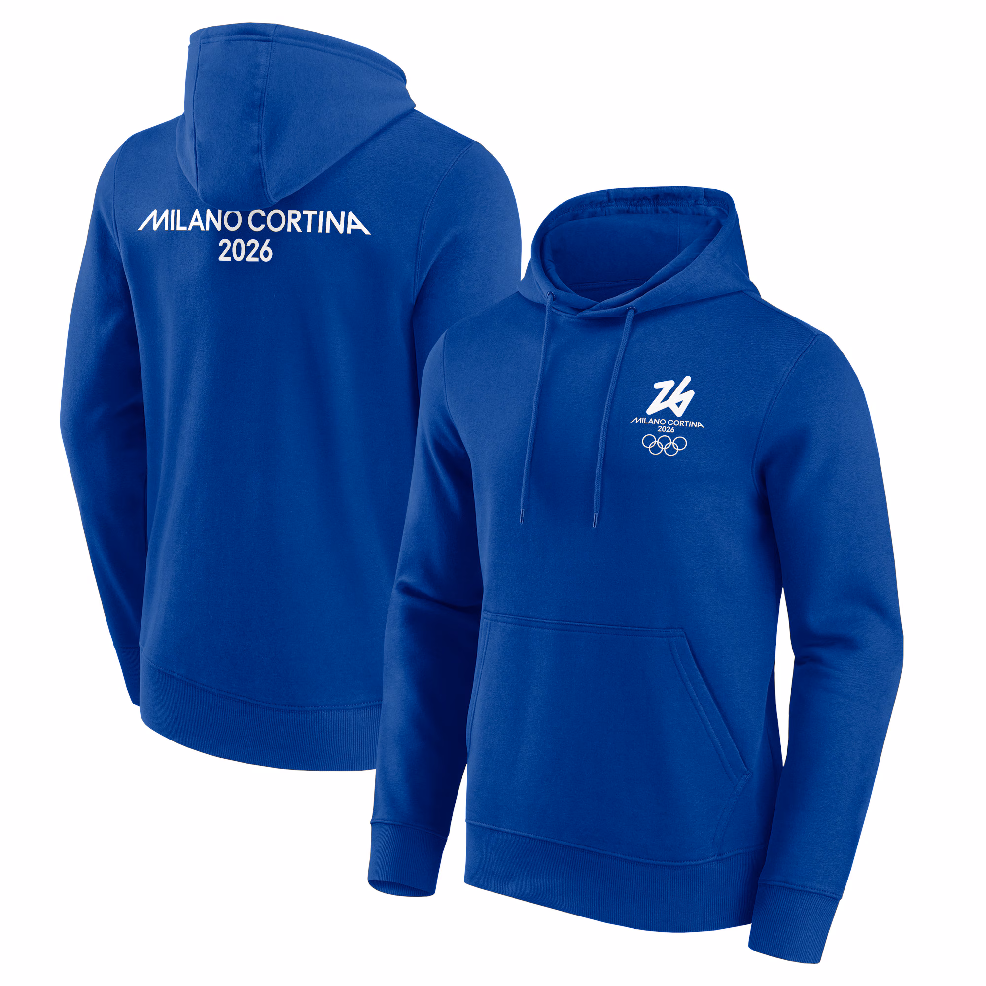 Milano Cortina 2026 Olympics Front & Back Logo Graphic Hoodie - Blue