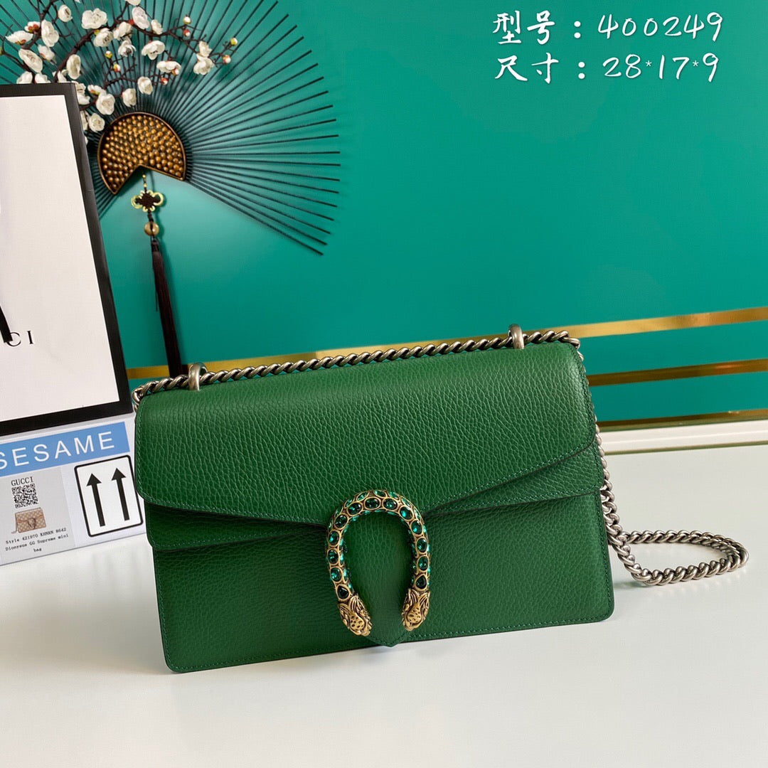 TOP GUCCI Dionysus Bag Crystal-embellished Small - GREEN