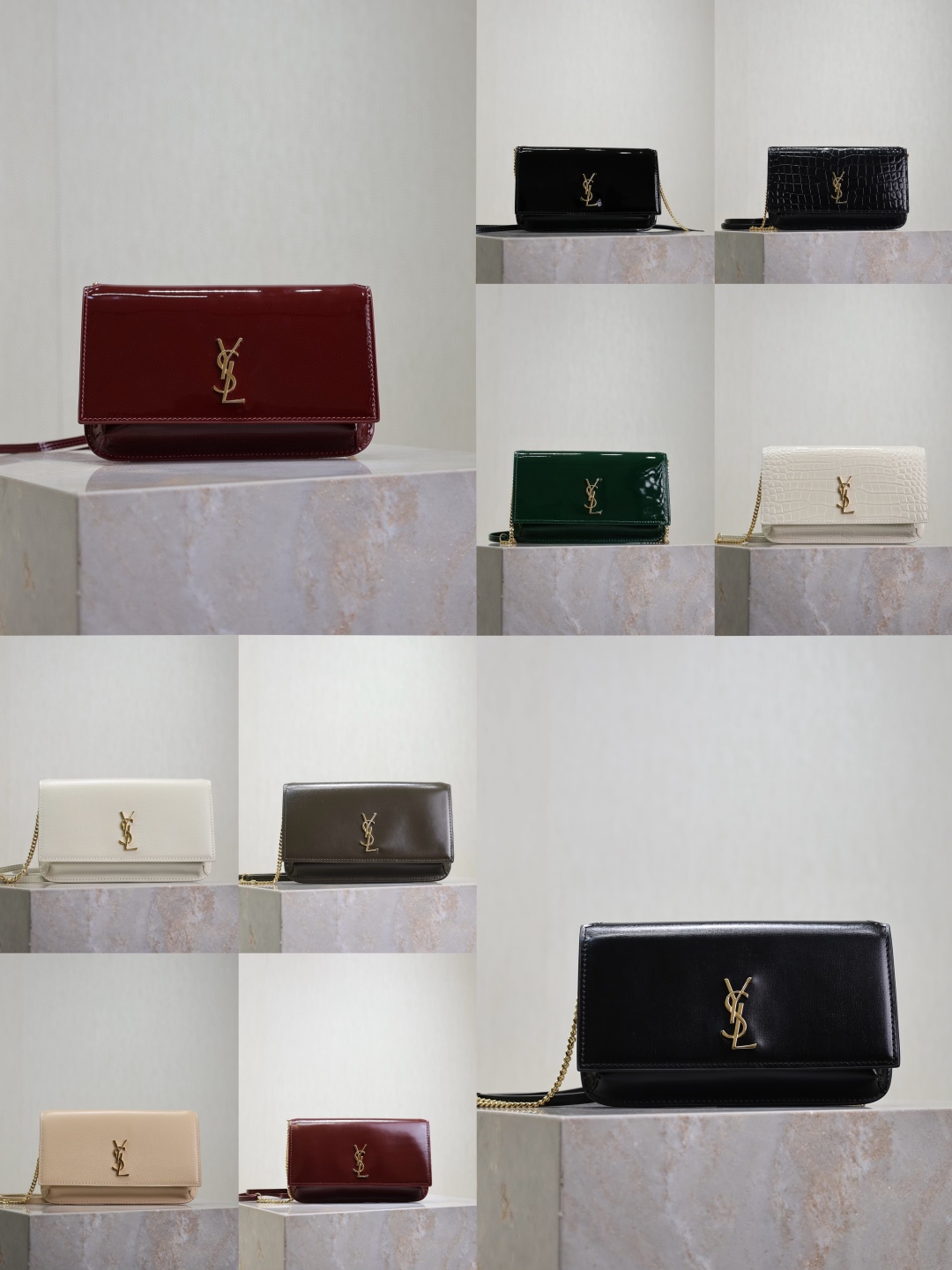 TOP Yves Saint Laurent YSL Monogram Phone Holder MINI Bag Collection 18 x 11 x 2 cm