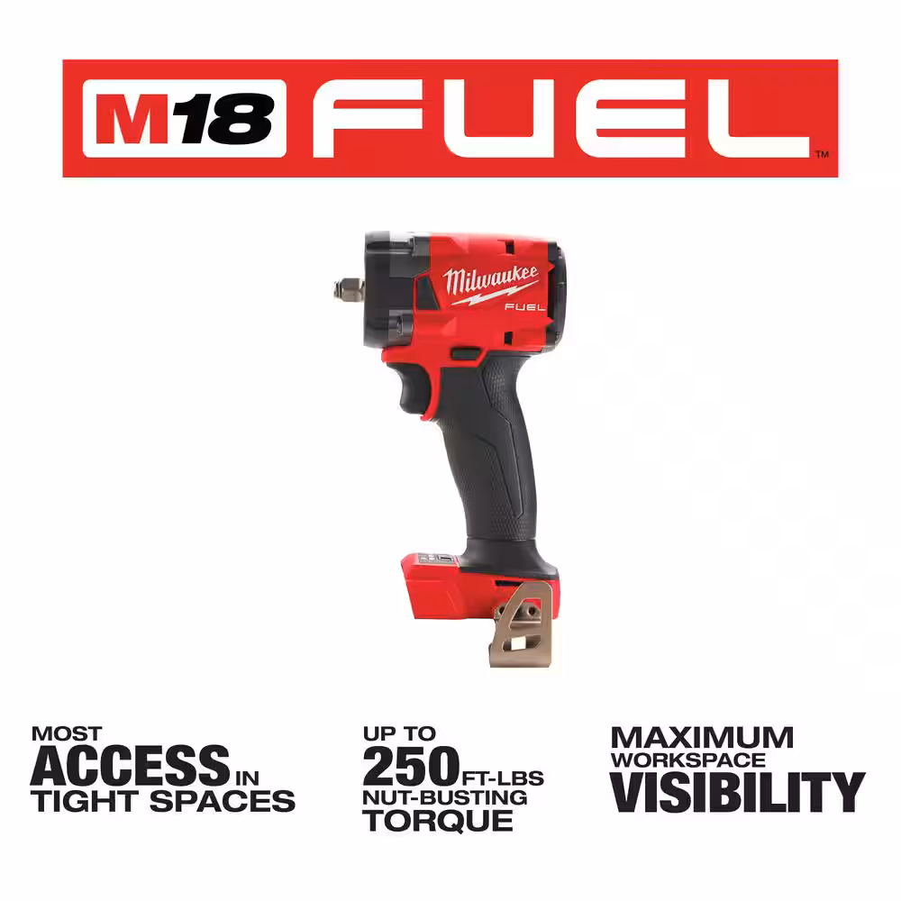 M18 FUEL GEN-3 18V Lithium-Ion Brushless Cordless 3/8 in. Compact Impact Wrench with Friction Ring (Tool-Only)