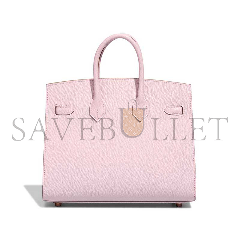 HERMÈS BIRKIN 25 EPSOM ROSE-GOLD HARDWARE ROSE SAKURA 635247 (25*20*13cm)