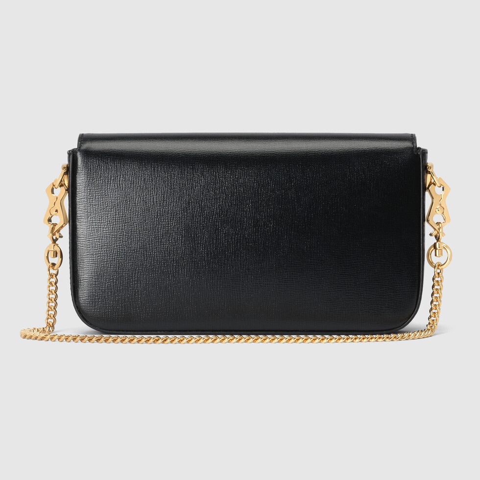 TOP GUCCI G*G Horsebit 1955 Handbag 12.5cm (L) x 21.5cm (W) x 3cm (D) - Black