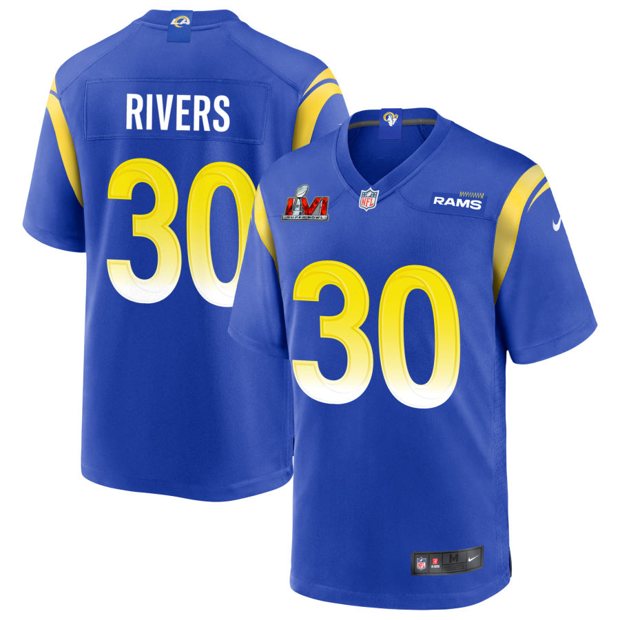 Ronnie Rivers Los Angeles Rams  Super Bowl LVI Game Jersey - Royal