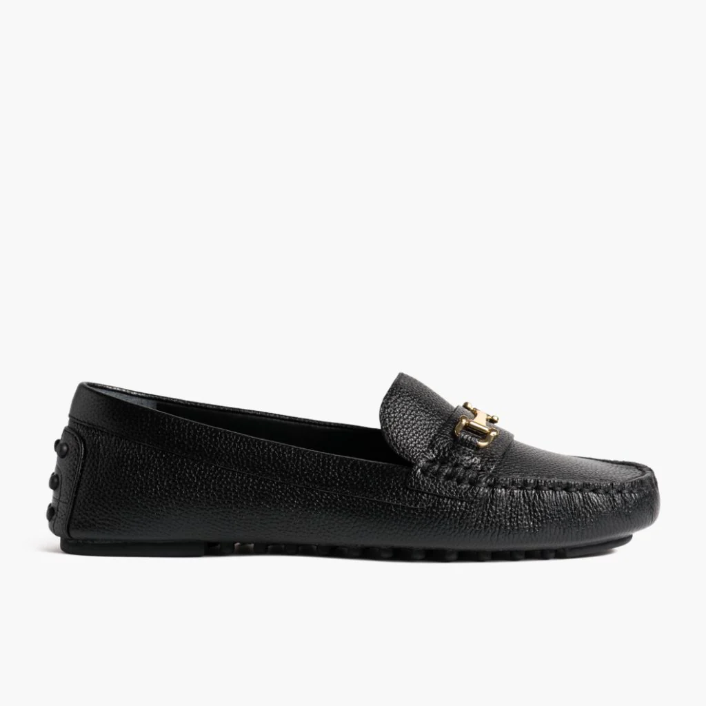 Driving Loafer | Black & Gold