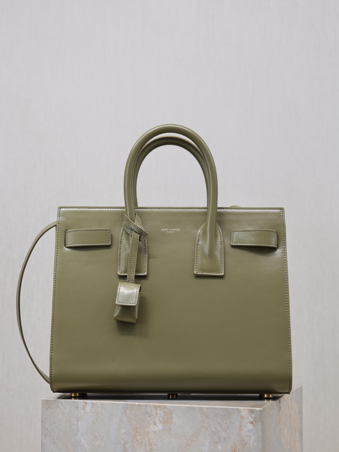 TOP Yves Saint Laurent YSL Sac De Jour Patent Leather Bag 32×25.5×15.5cm- Green