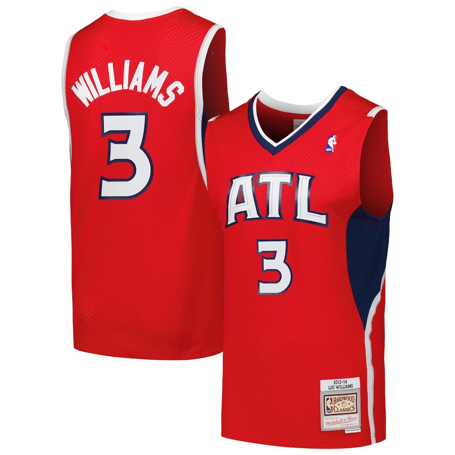Men's Atlanta Hawks Lou Williams Mitchell & Ness Red 2013/14 Hardwood Classics Swingman Jersey