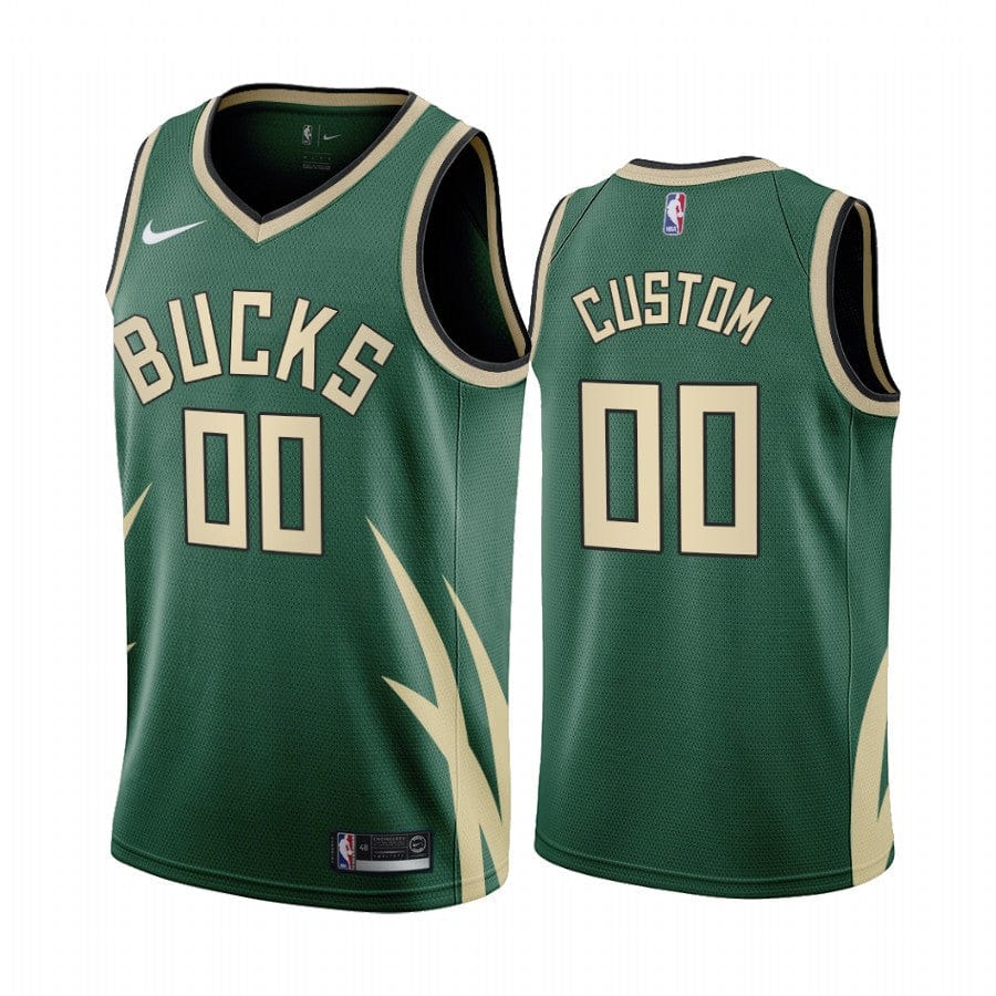 Custom Milwaukee Bucks 2020-21 Earned Edition Jersey