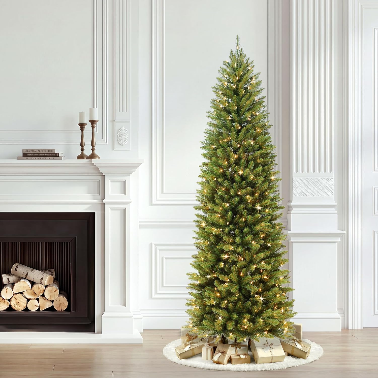 Puleo International Pre-Lit Fraser Fir Pencil Christmas Tree