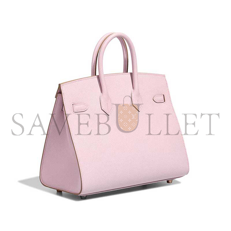 HERMÈS BIRKIN 25 EPSOM ROSE-GOLD HARDWARE ROSE SAKURA 635247 (25*20*13cm)
