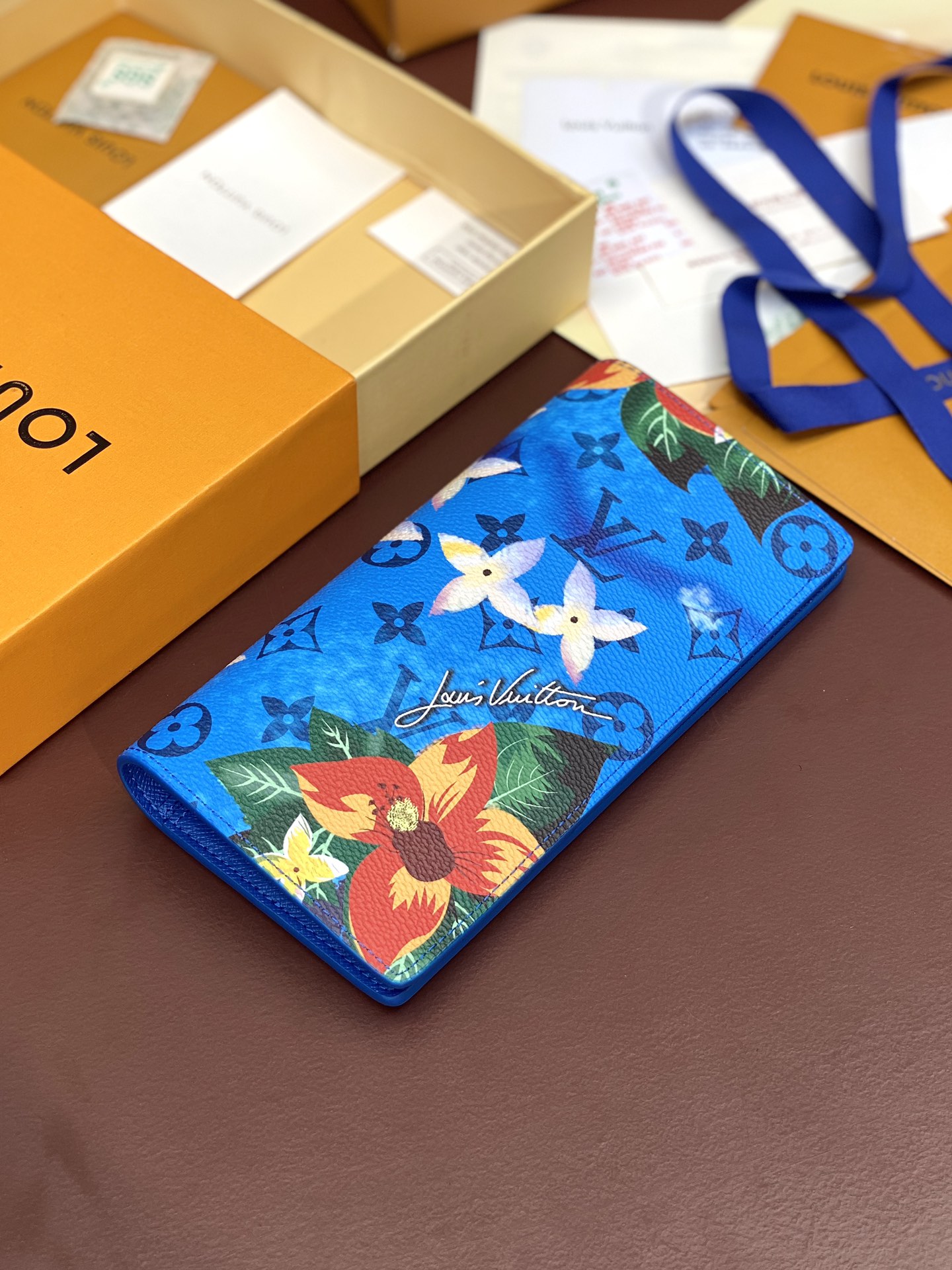 TOP Louis Vuitton LV Monogram Eclipse Wallet 19X10cm - Blue