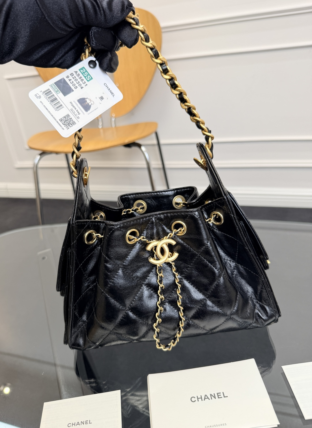 TOP CHANEL Mini Hobo Bag 𝟐𝟎*𝟐𝟐*𝟏𝟐.𝟓𝐜𝐦 - Black