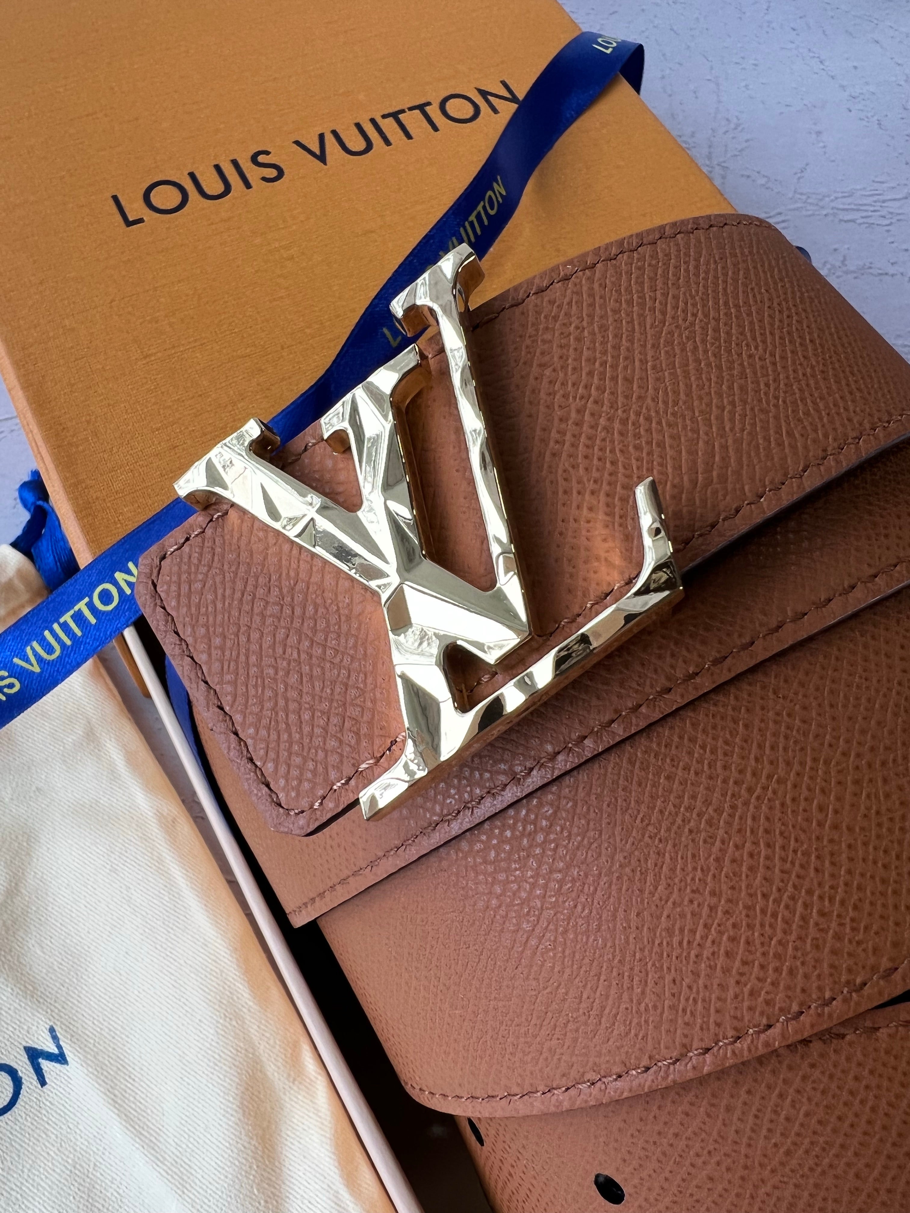 TOP Louis Vuitton LV Epi Leather Reversible Belts Structure Face - Brown