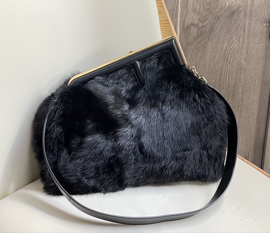 TOP FENDI FENDI First Medium Mink Bag - Black