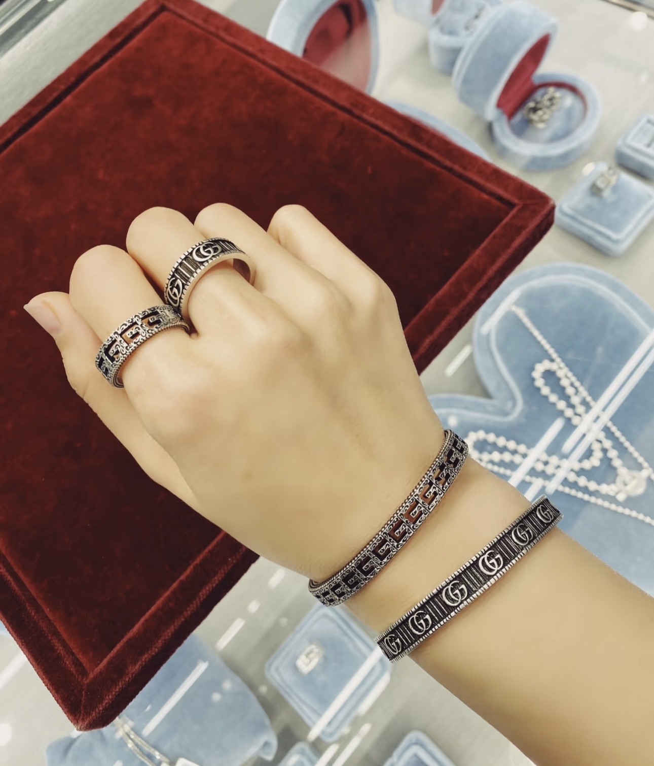 TOP GUCCI Men's/Women's Bracelet - Gunmetal