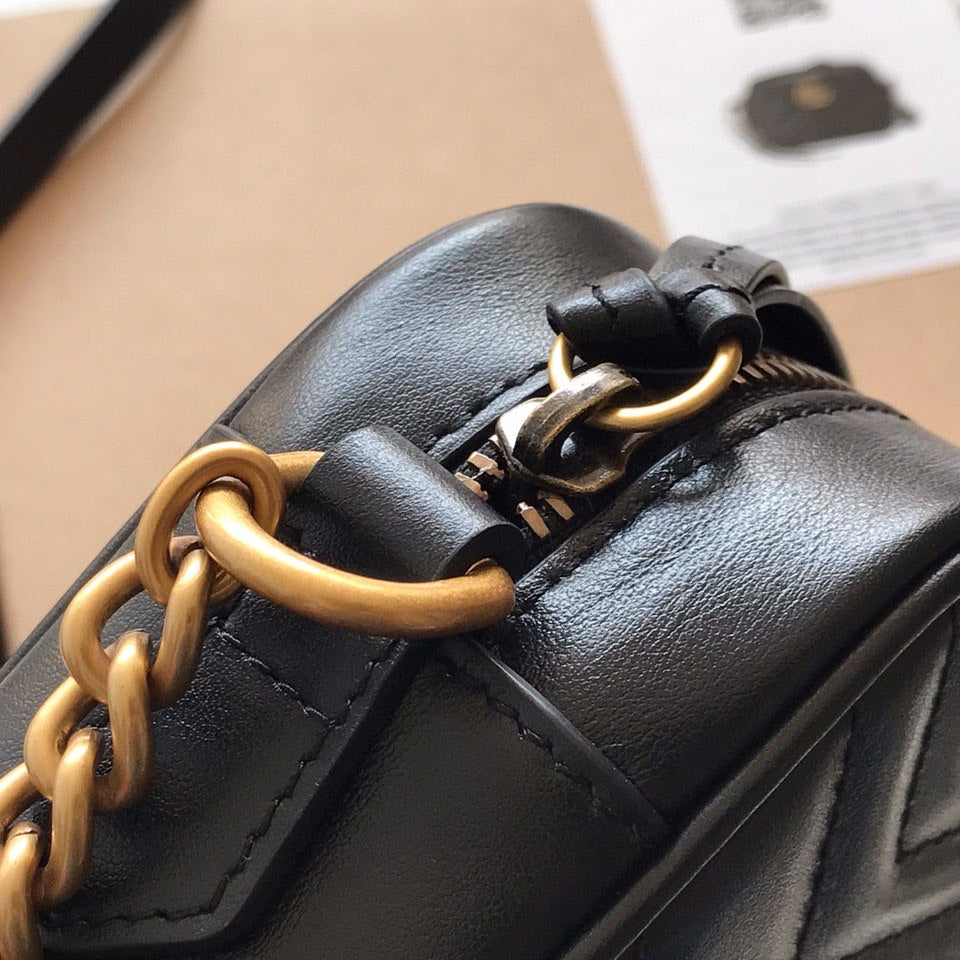 TOP GUCCI GG Marmont Bag Camera Crossbody Mini 18*12*6cm - Black