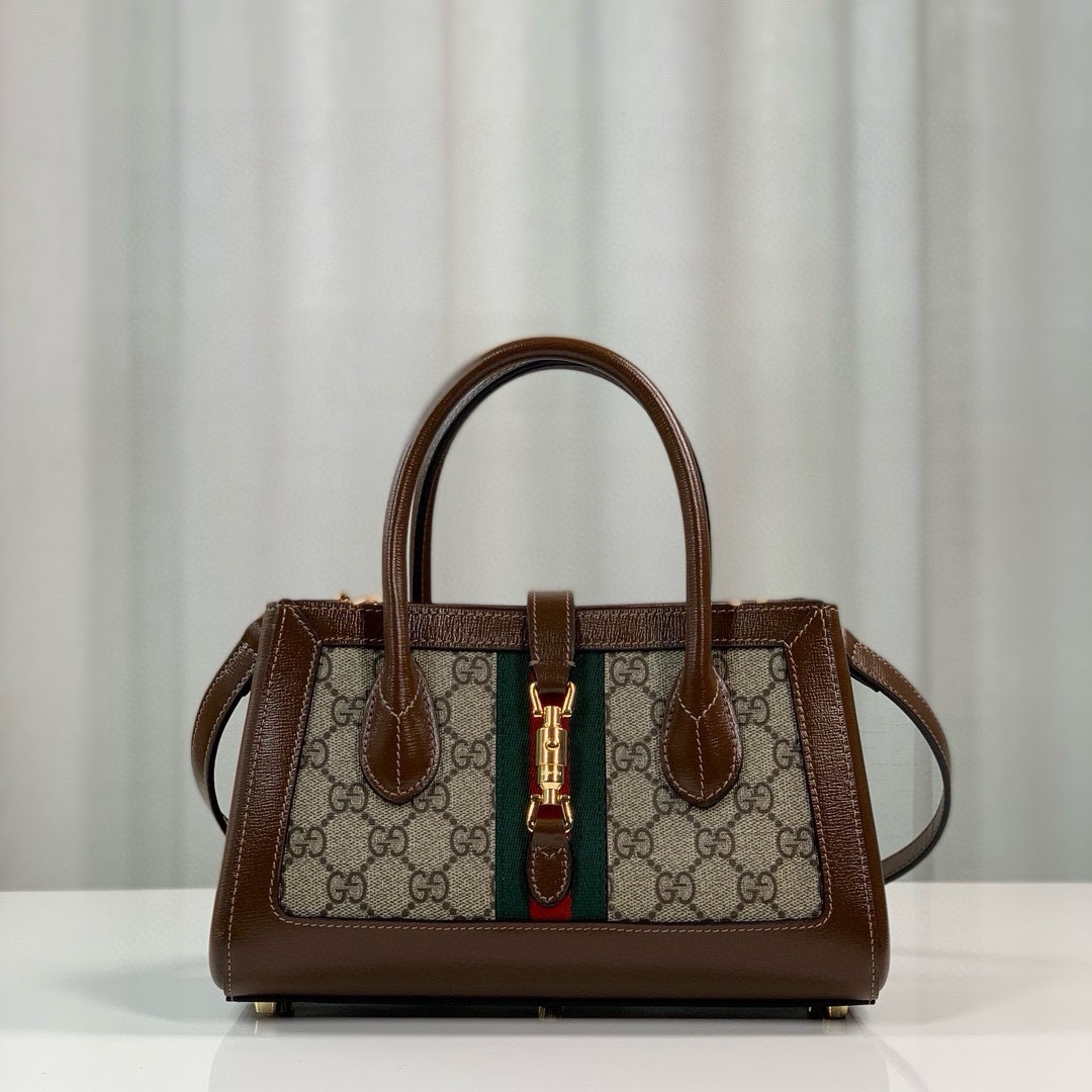 TOP GUCCI Jackie 1961 Bag 24X15X11cm - Brown