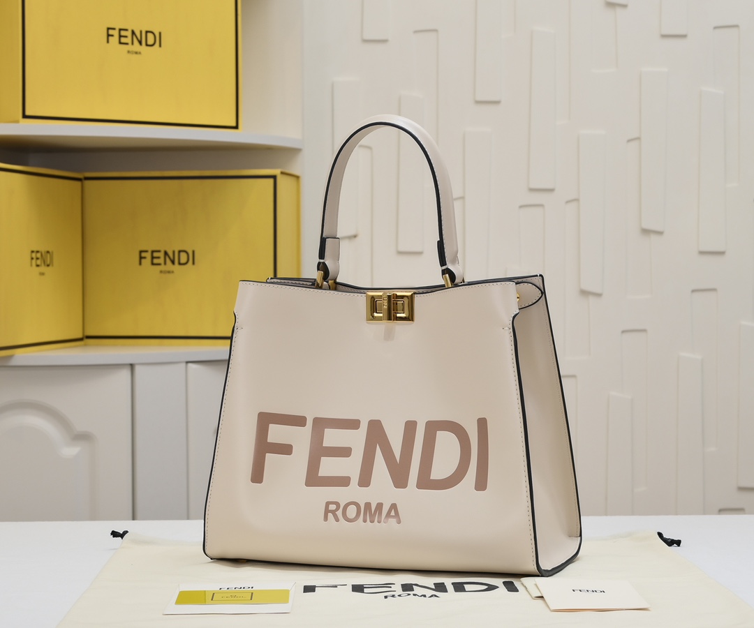 TOP FENDI Smooth Calfskin Peekaboo X-Lite Series Handbags - 30CM/38CM - GHW