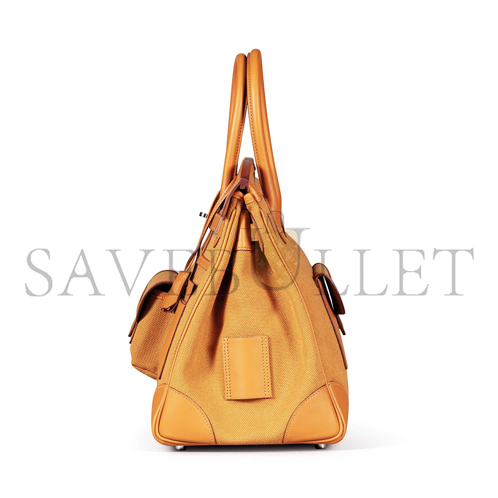 HERMES BIRKIN 35 CANVAS AND SWIFT LEATHER SESAME SILVER BUCKLE H079238CKVA (35*25*18cm)