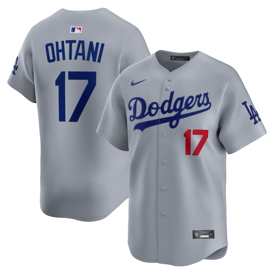 Men's Los Angeles Dodgers Shohei Ohtani #17 Gray Replica Team Jersey