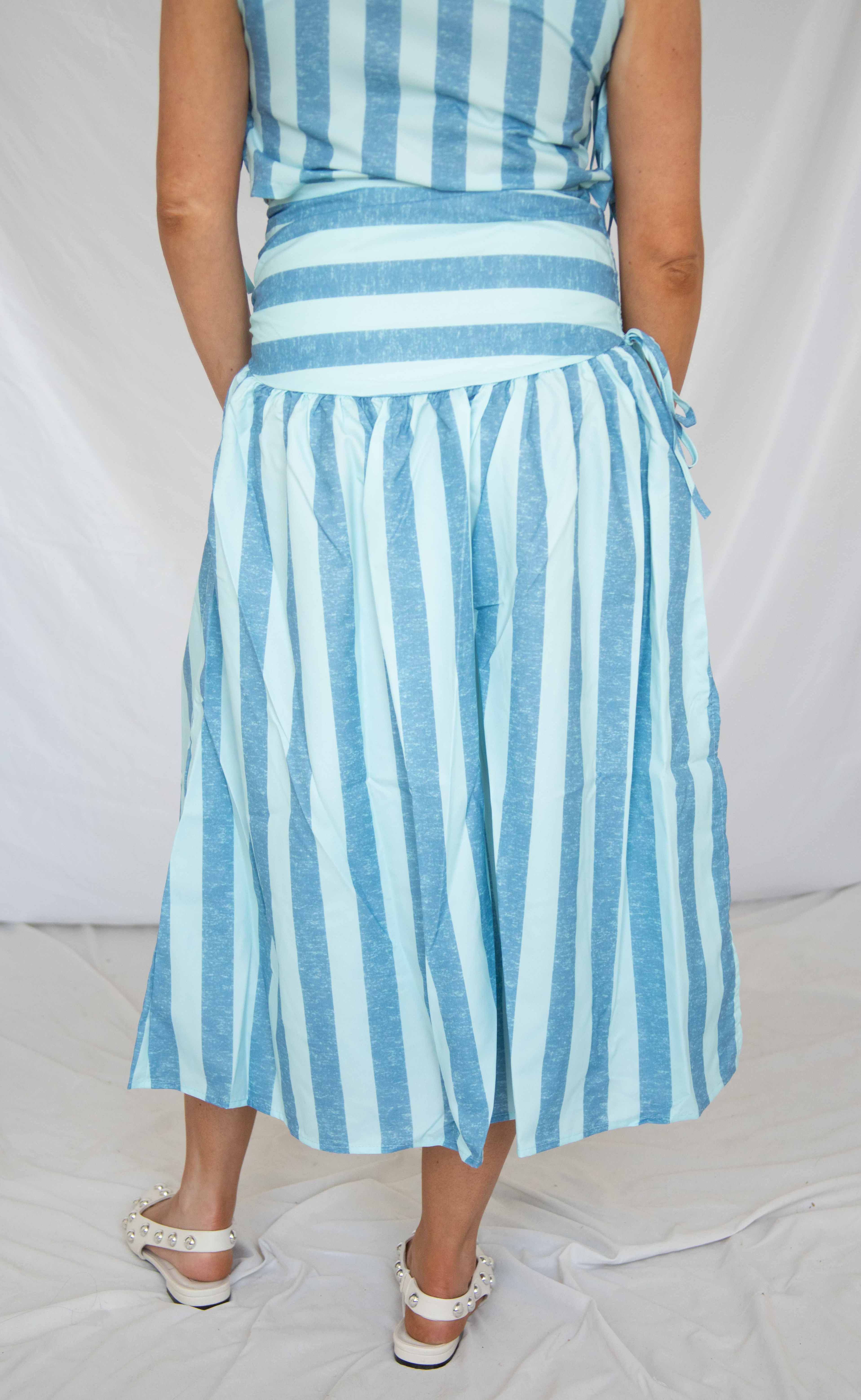 talk to me striped skirt set