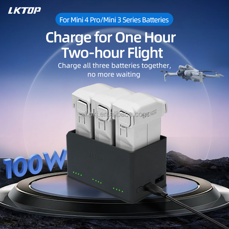 LKTOP 100W Charging Manager Mini4pro Battery Charger Drone Fast Charging Accessory Compatible with DJI Drones
