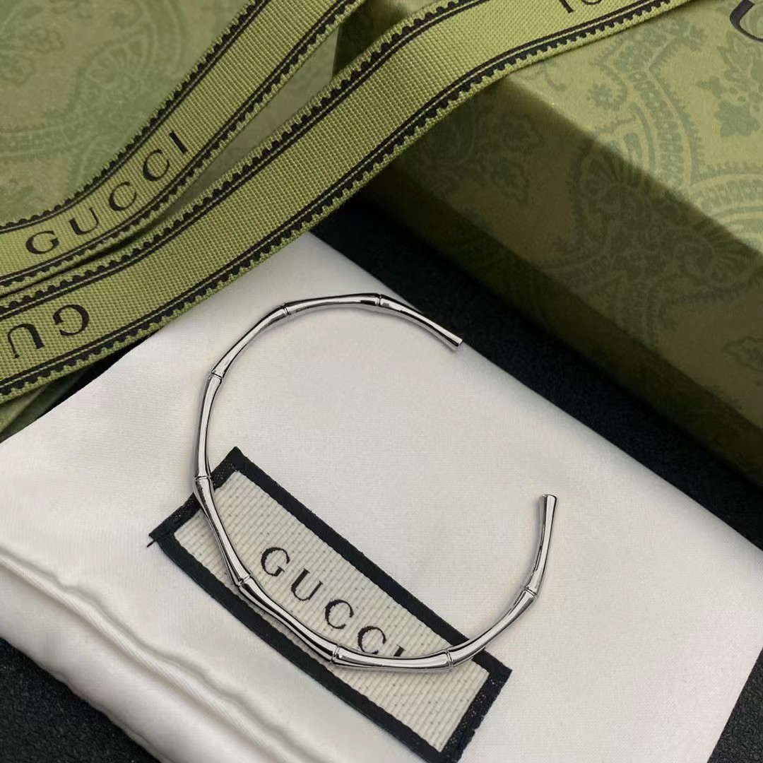 TOP GUCCI Bamboo Bracelet - Silver