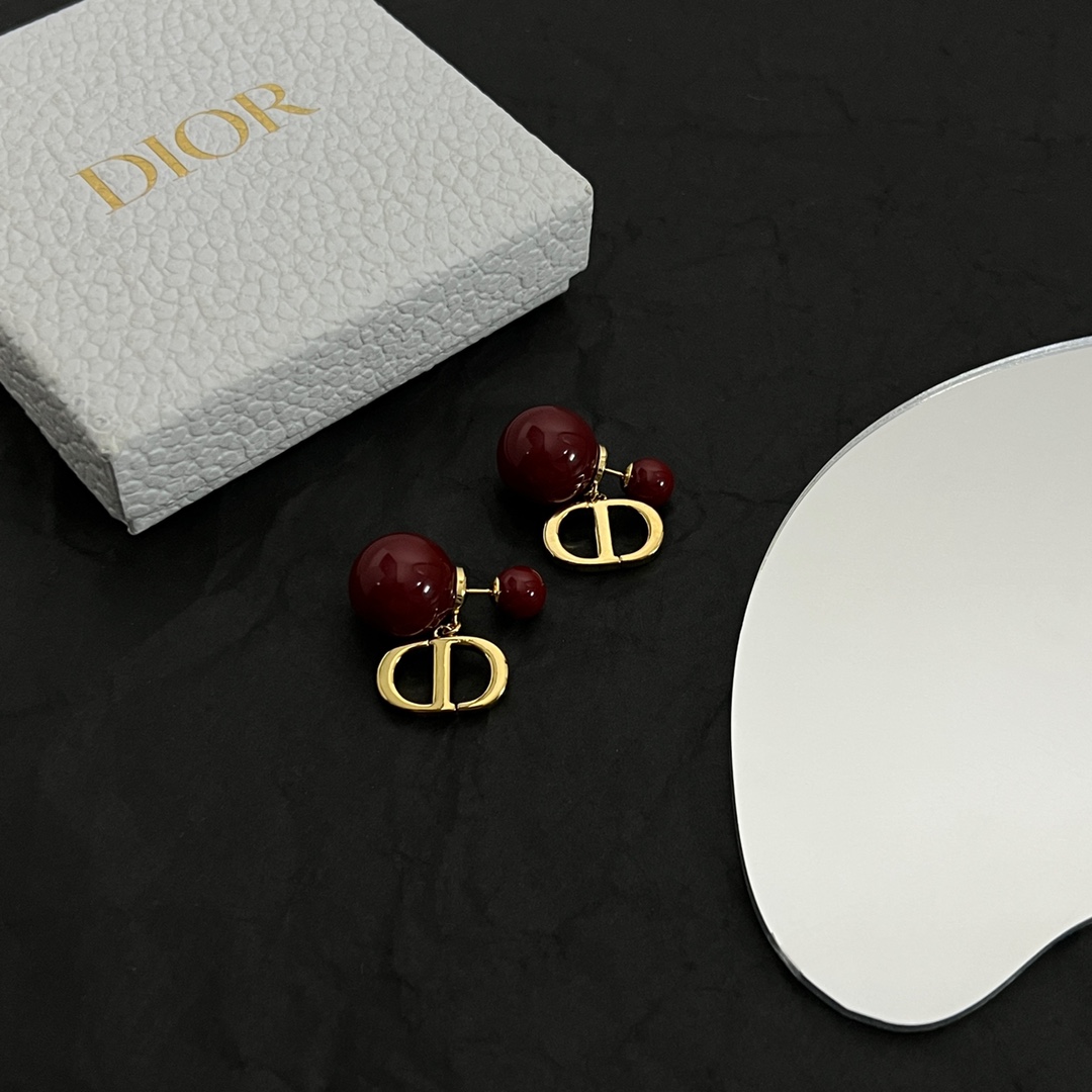 TOP Christian Dior CD Earrings - Gold