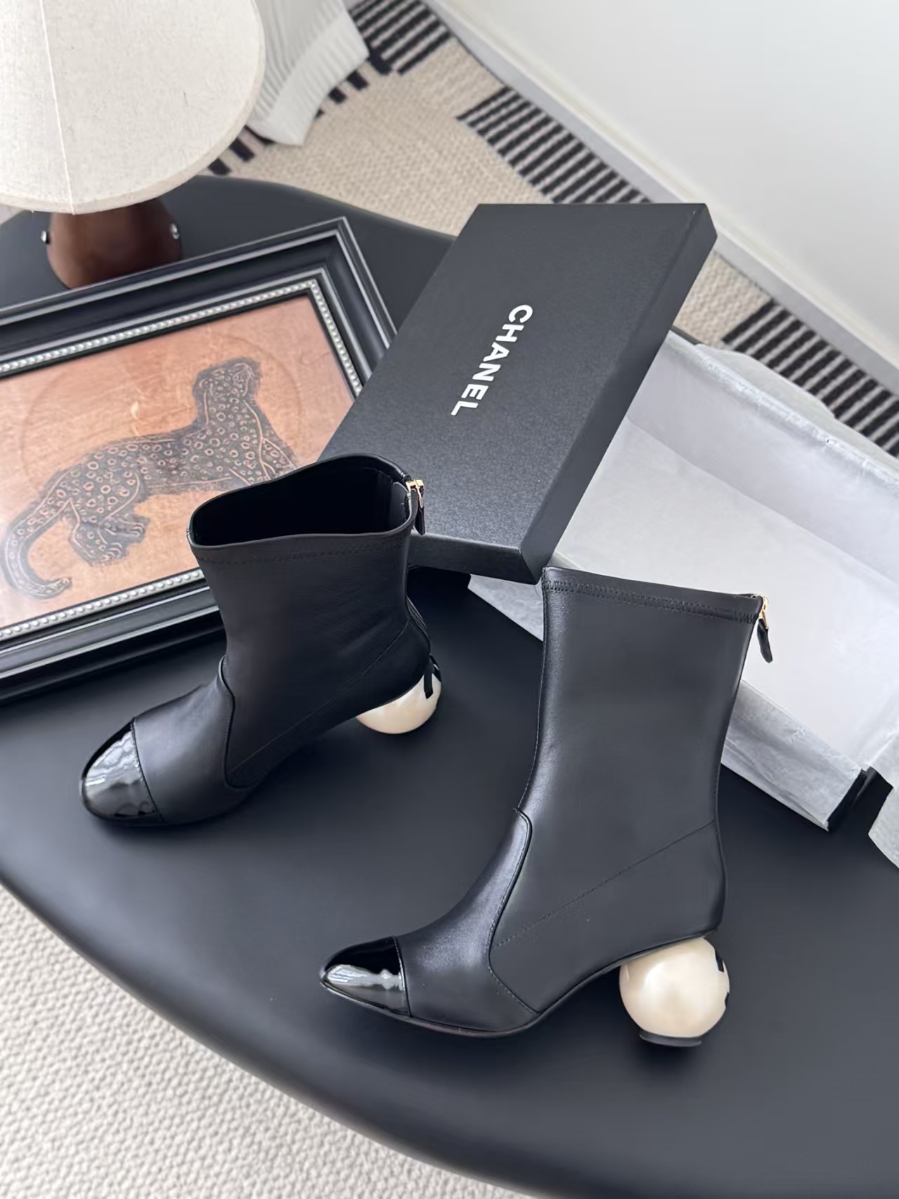 TOP CHANEL CC Mid-Calf Boots Lambskin - 2 Colour