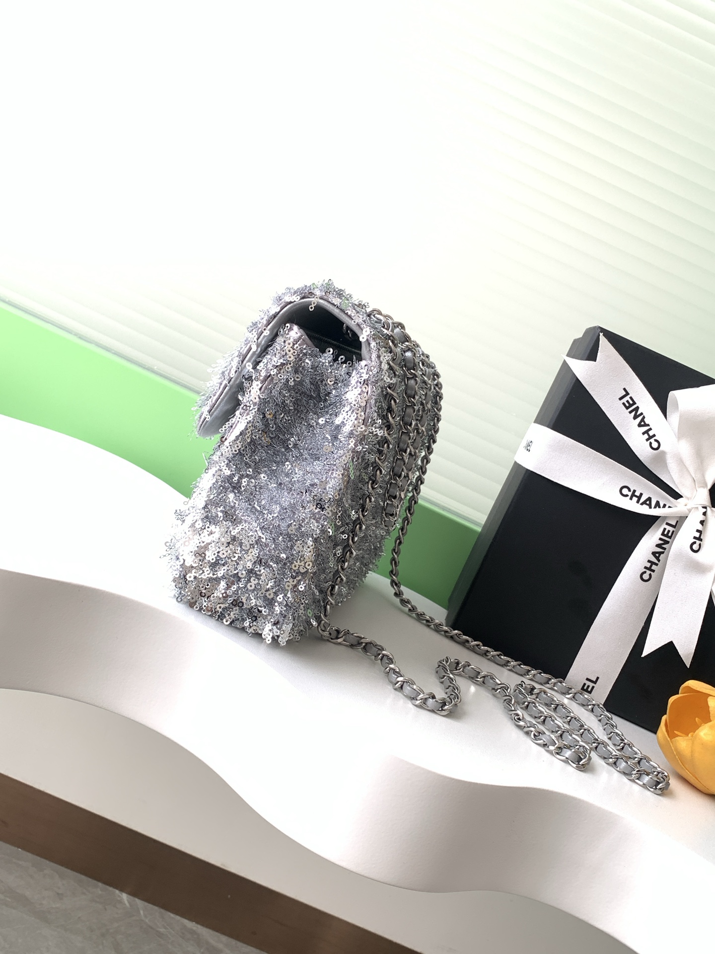 TOP CHANEL Classic Flap Bag CF Sequin 21*14*8cm - 2 Colors