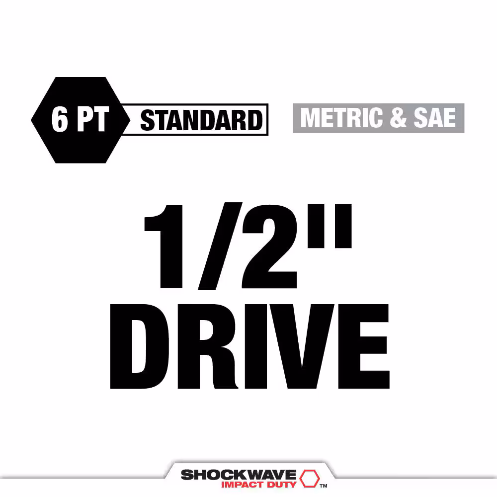 SHOCKWAVE Impact-Duty 1/2 in. Drive Metric and SAE Standard Impact PACKOUT Socket Set (27-Piece)