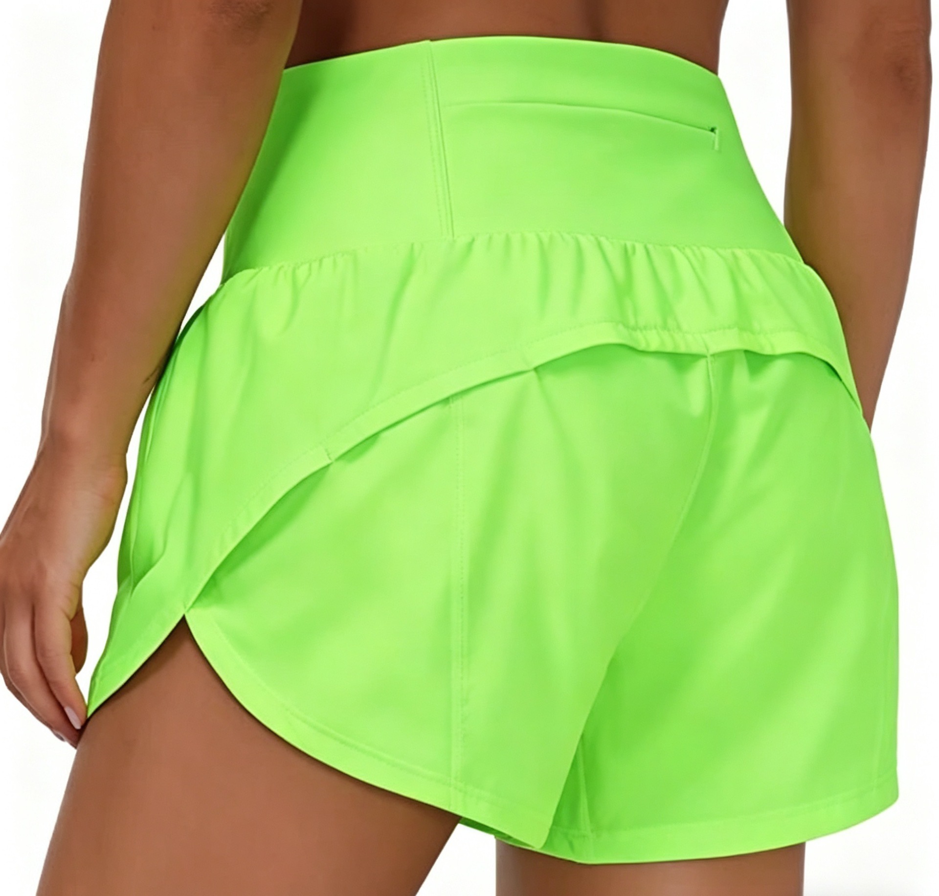 Best-selling women's sports running shorts, high-waisted, faux two-piece with zipper pockets, yoga pants levelkeen