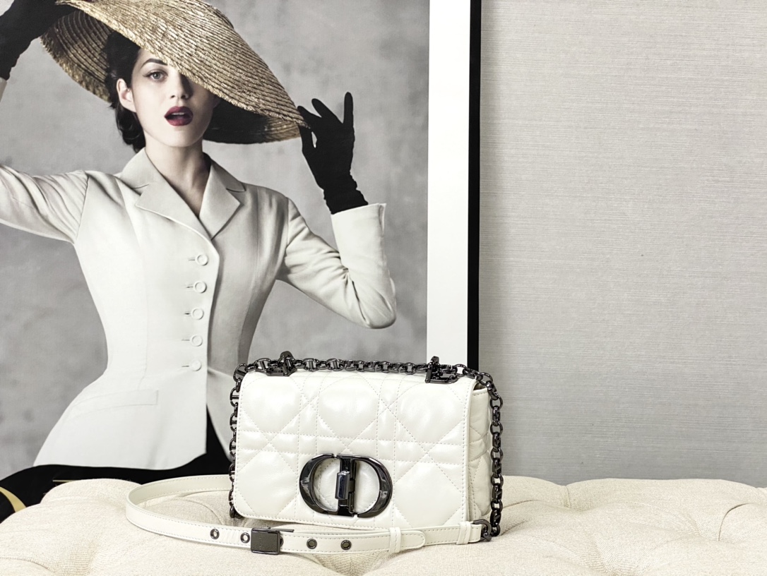 TOP Christian Dior Caro Bag 20 x 12 x 7 cm - White