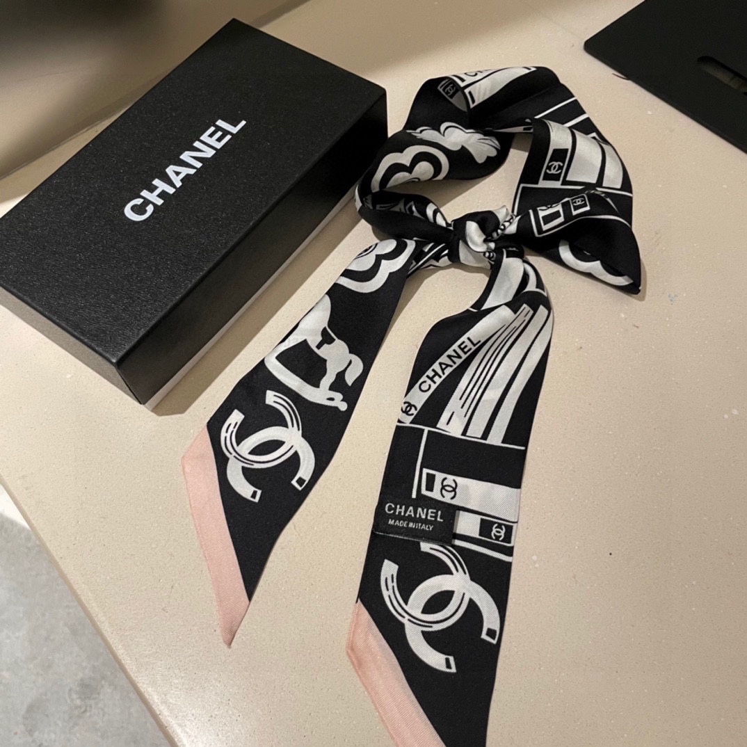 TOP CHANEL Tie Scarf - 2 Color