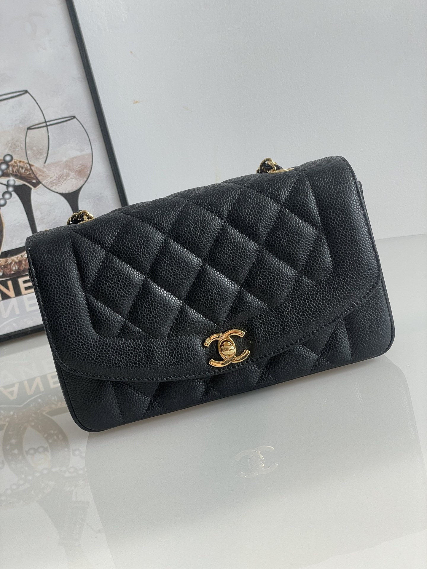 TOP CHANEL Flap Bag  22.5×14×7cm - Black