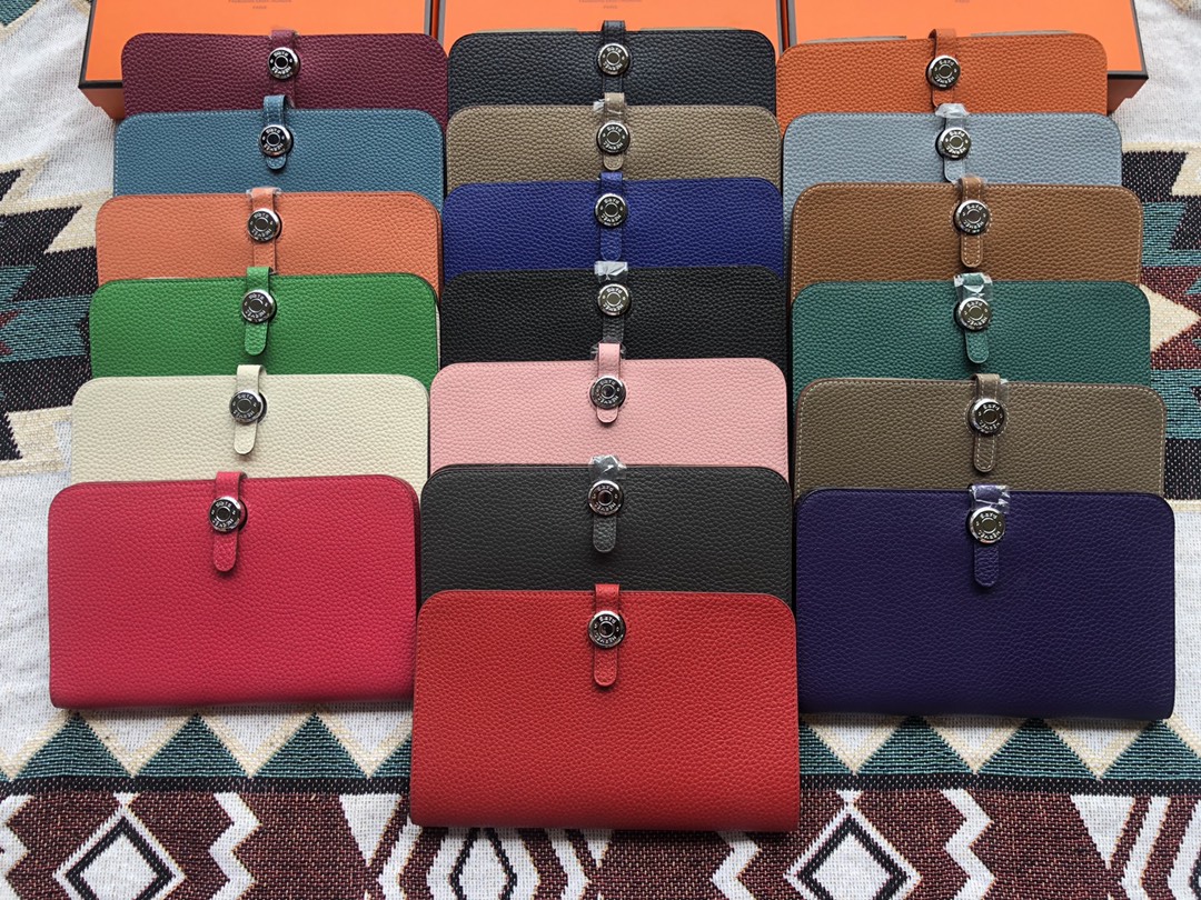 TOP HERMES Togo Leather Dogon Passport Holder Wide Version 20*12.5cm - 18 Colors