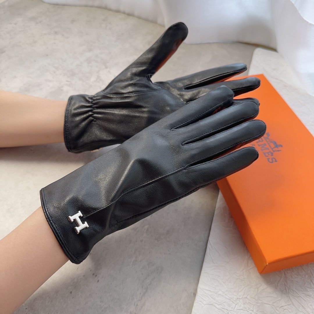 TOP HERMES Women's Sheepskin Gloves