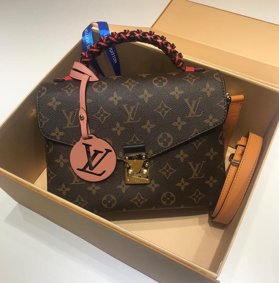 TOP Louis Vuitton LV £V Monogram Pochette Metis Braided Handle 25X19X7cm- Red