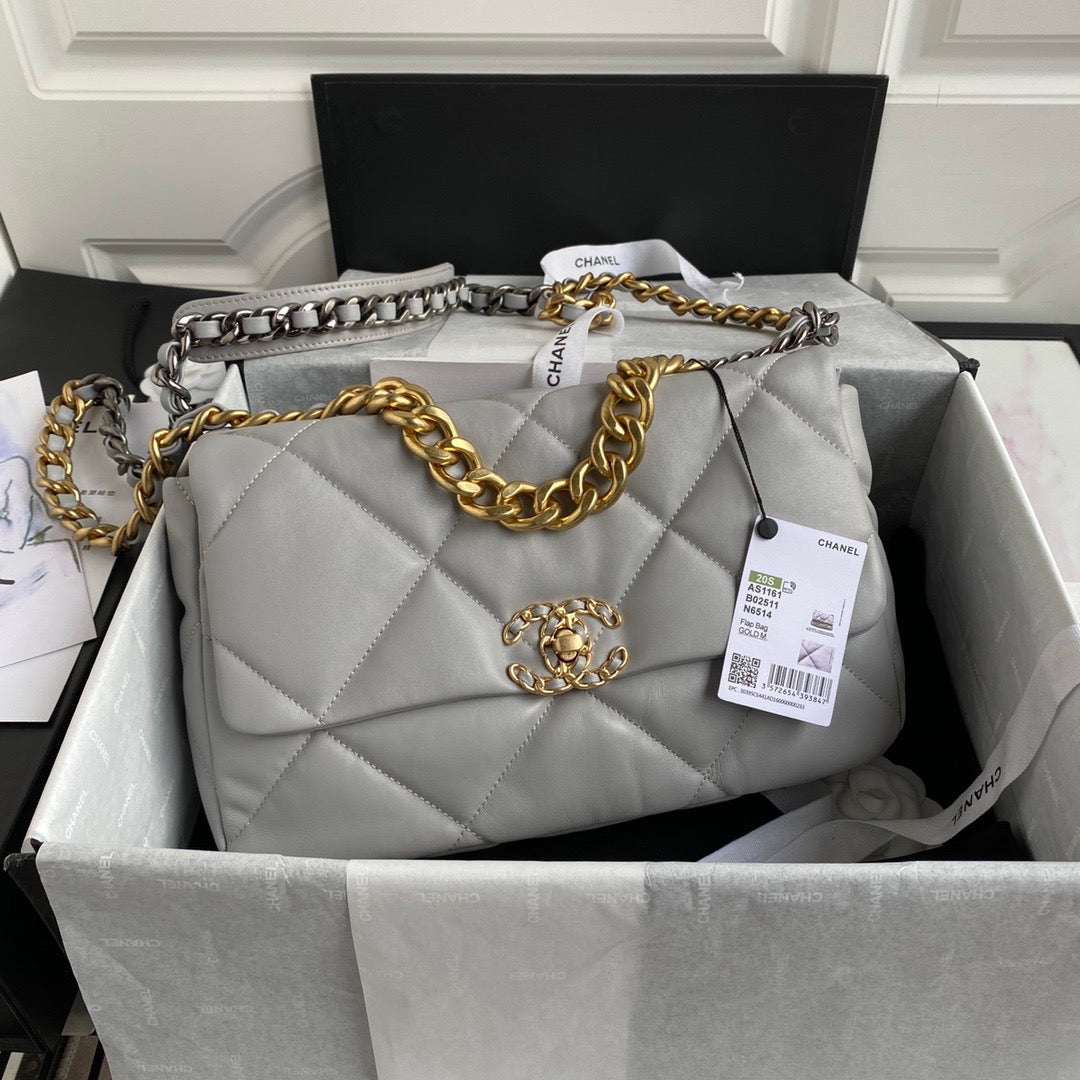 TOP CHANEL 19 bag 30CM - Grey