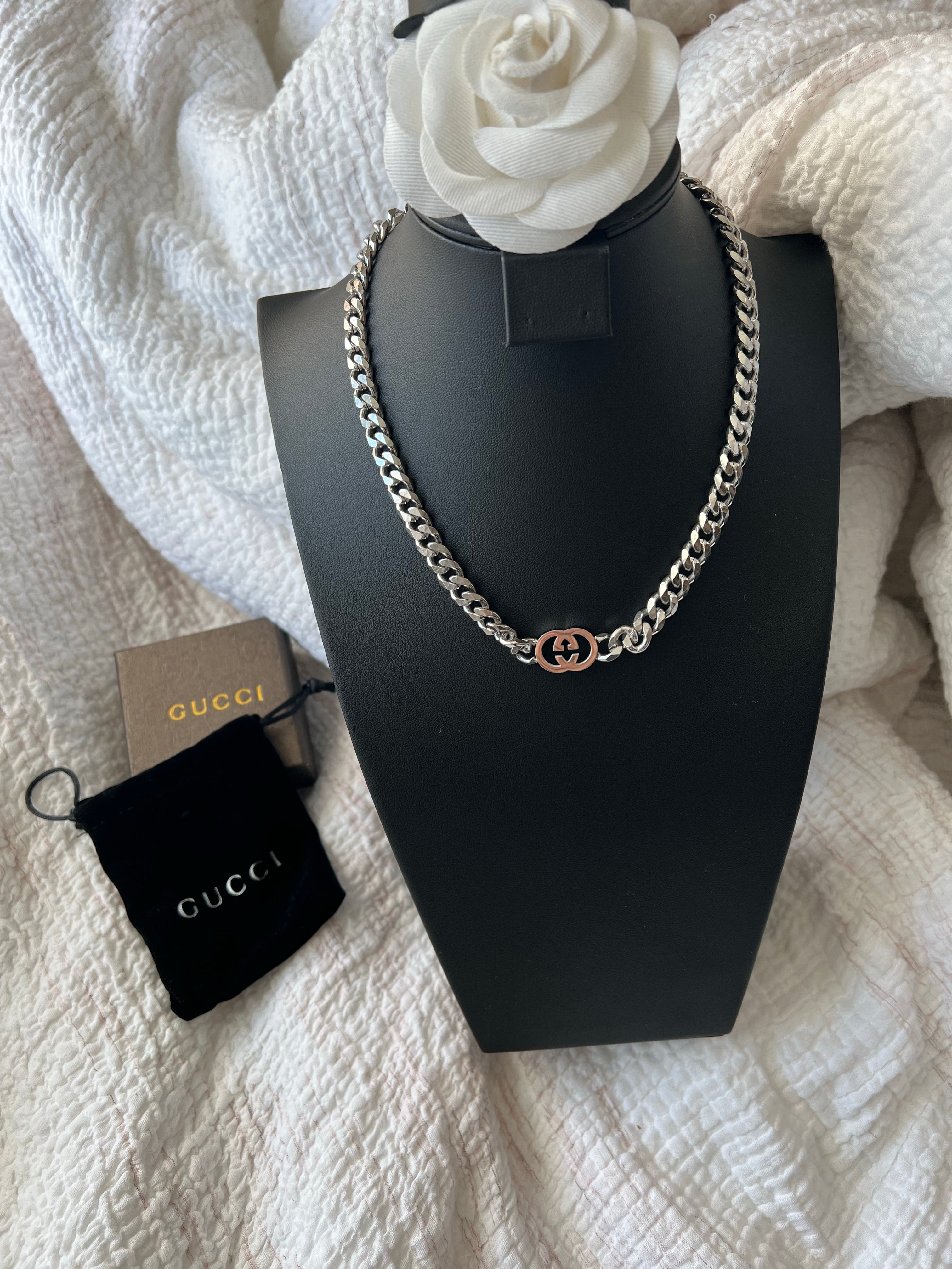 TOP GUCCI Interlock G Silver Necklace