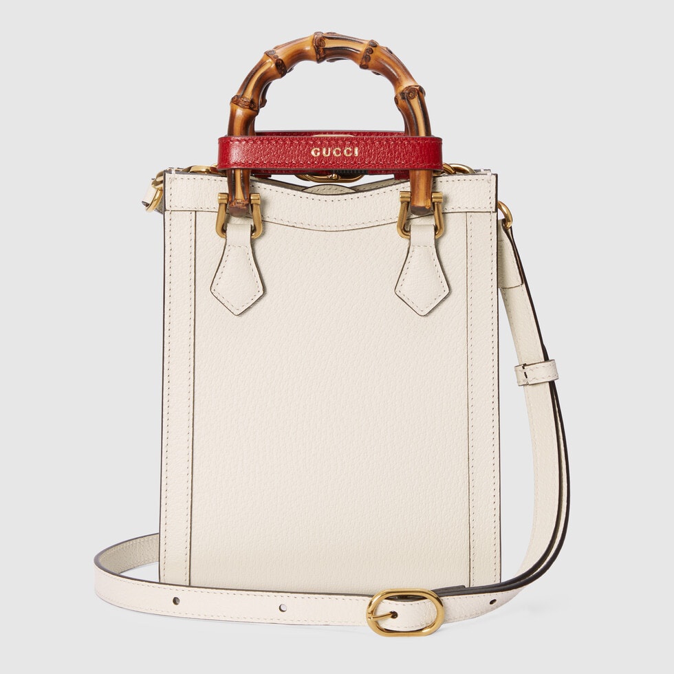 TOP GUCCI Diana Mini Tote Bag 15.5cm (W) x 19.5cm (H) x 6cm (D) - White