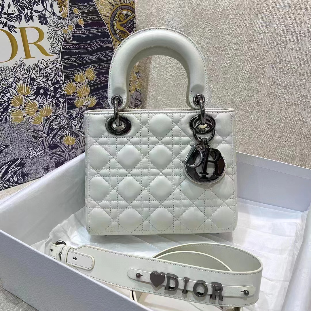 TOP Christian Dior Lady Christian Dior Bag 20x17x9 CM- White