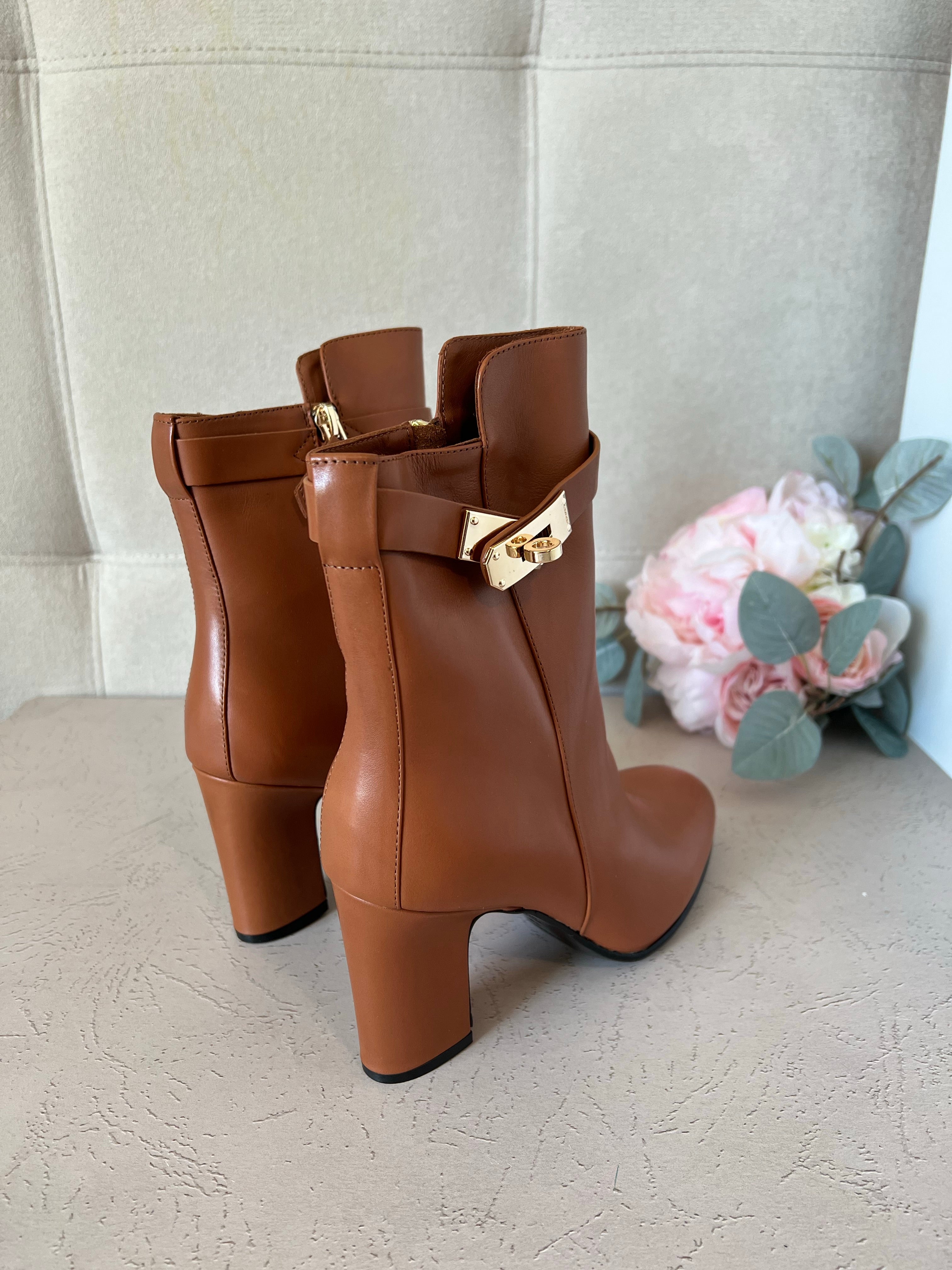 TOP HERMES Joueuse Ankle Boots - Brown