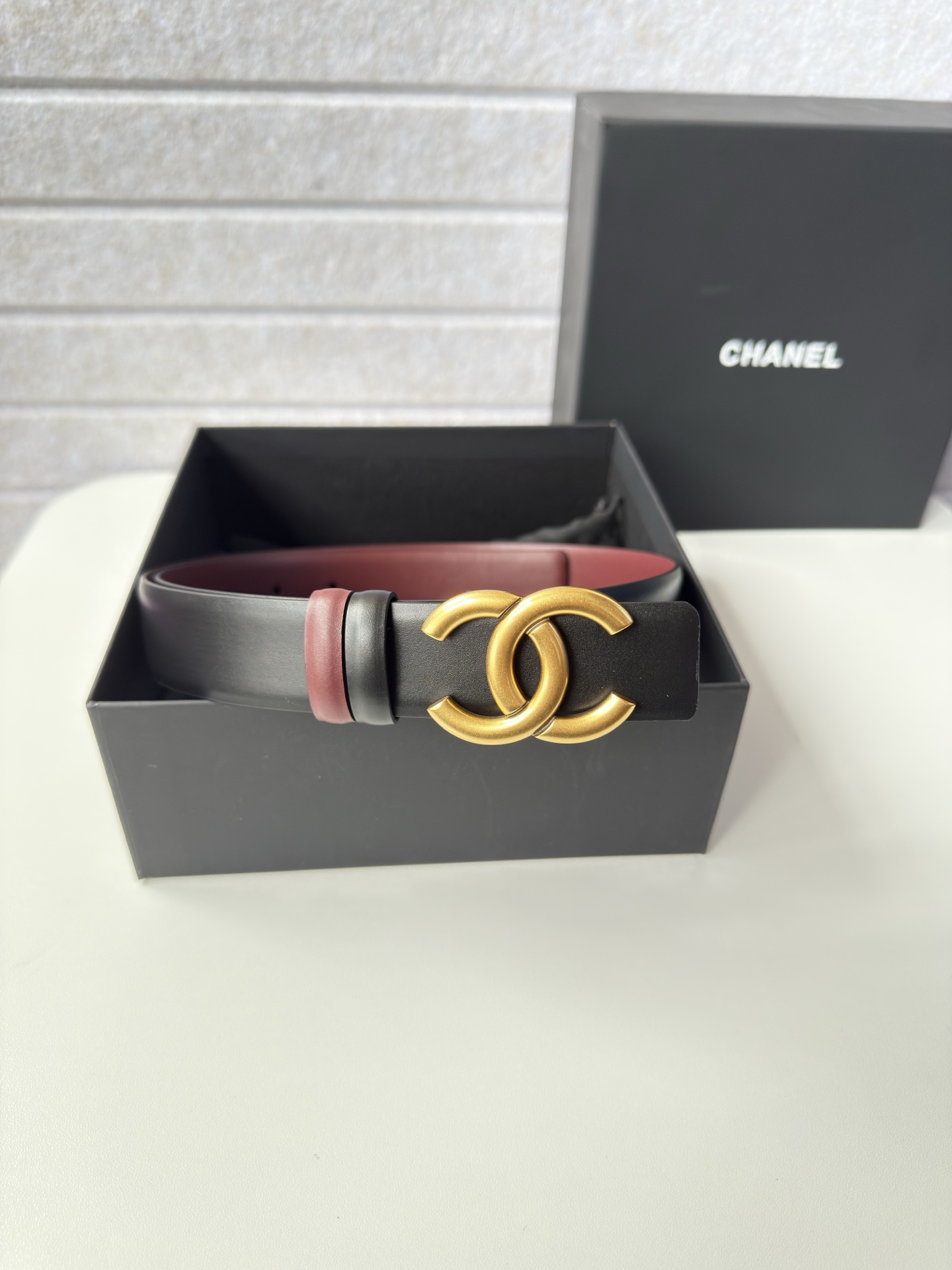 TOP CHANEL CC Leather Belt  - 2 Color - 3.0cm
