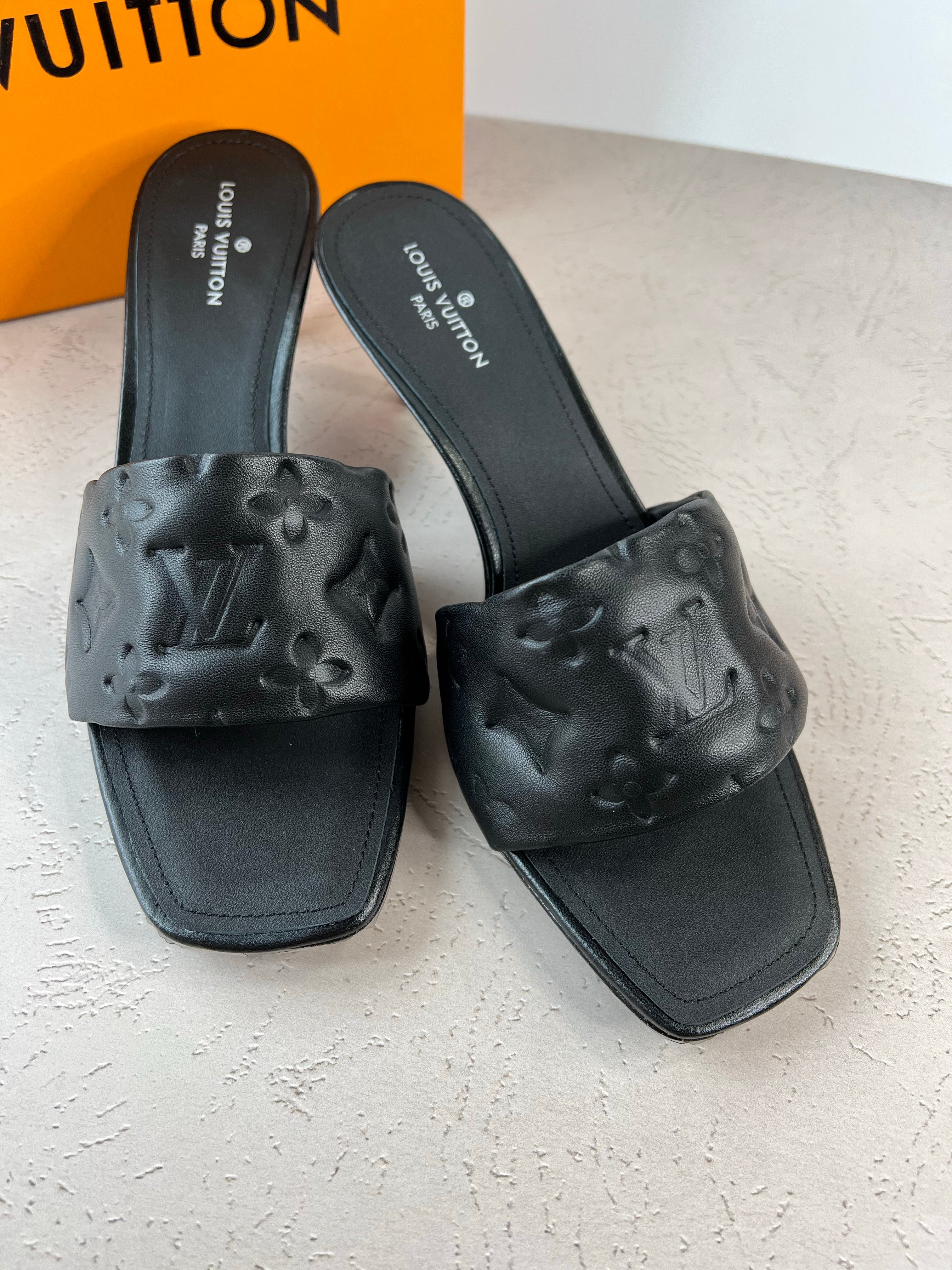 TOP Louis Vuitton LV L*V Empreinte High Heels Sandals - Black
