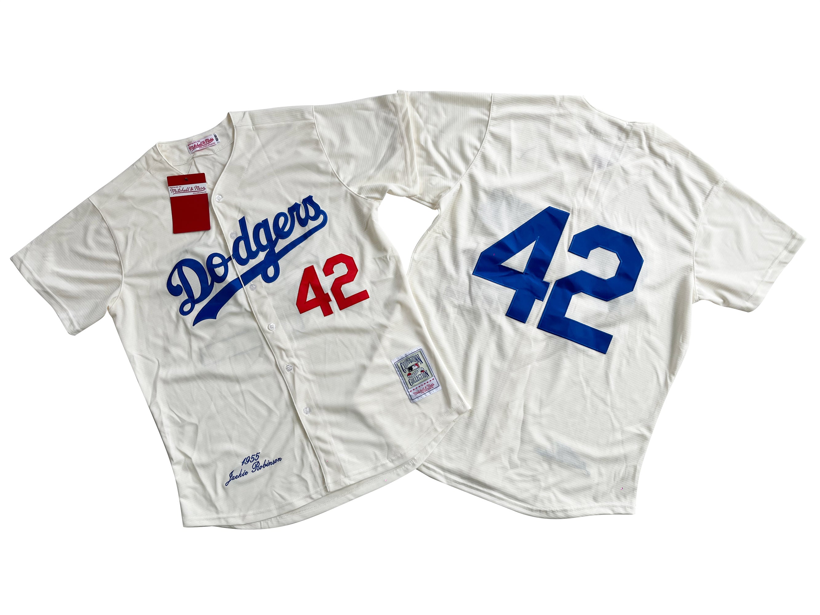Jackie Robinson Brooklyn #42 Dodgers Mitchell & Ness Authentic 1955 Home Jersey