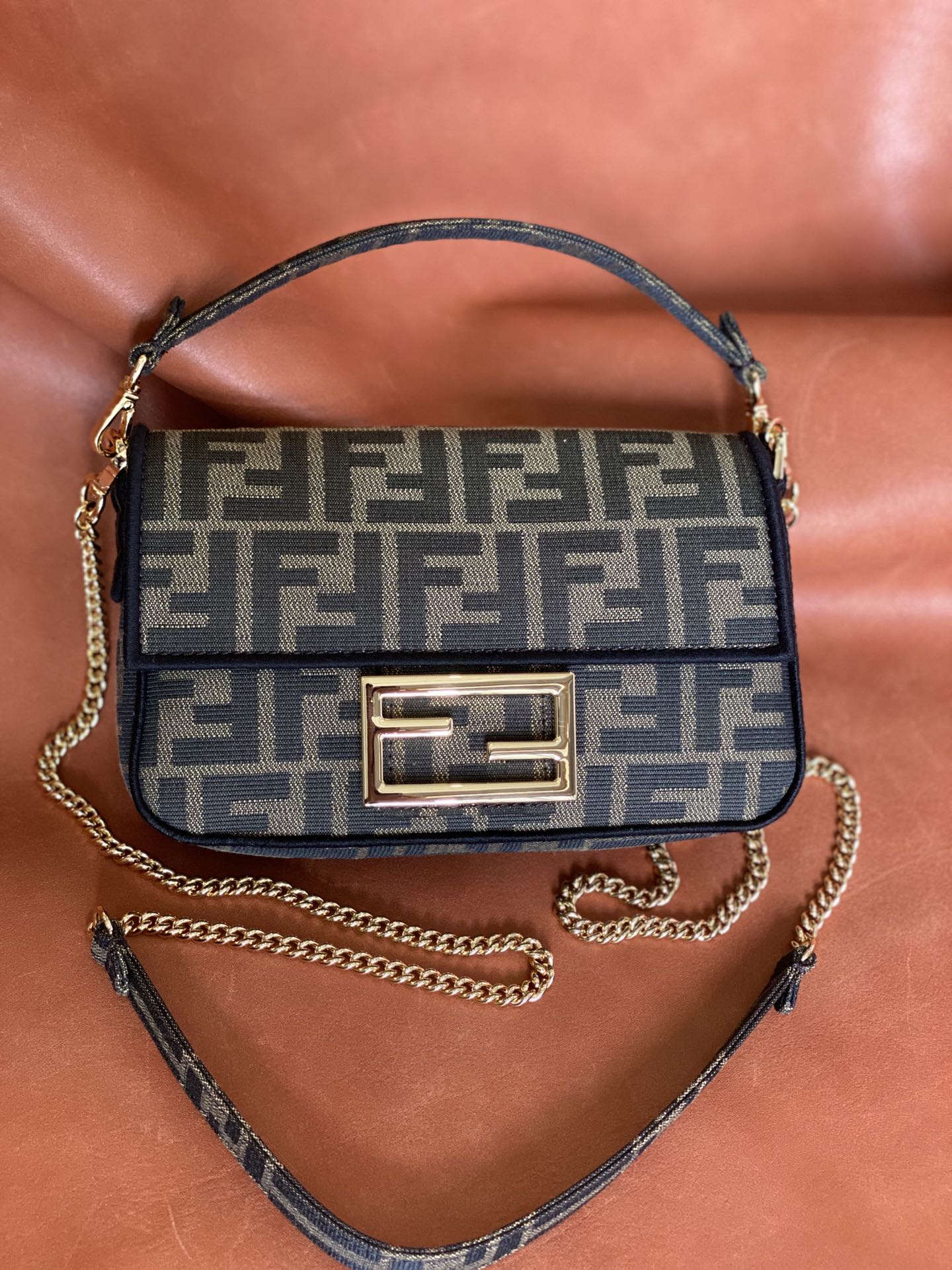 TOP FENDI  Baguette Mini Canvas Bag